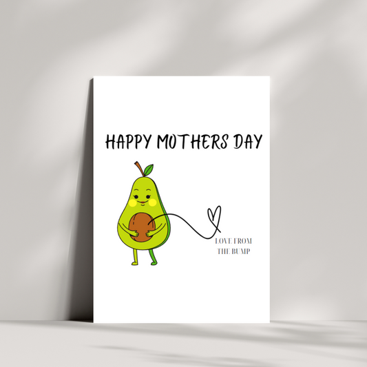Happy mothers day love from the bump - Avocado - Mothers day card