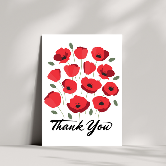 Poppy Thank you card