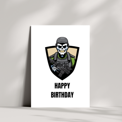 Skeleton Sniper Birthday Card