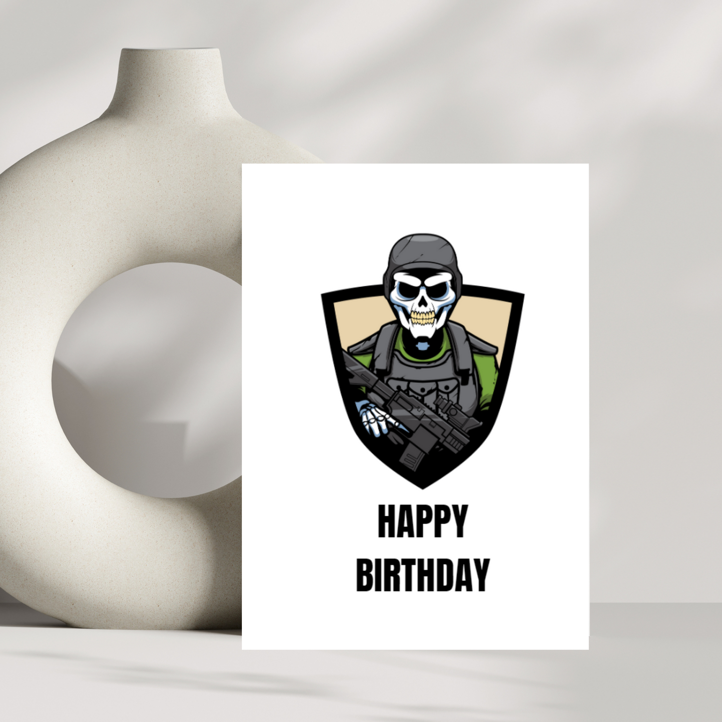 Skeleton Sniper Birthday Card