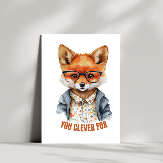 You cleaver fox greetings card