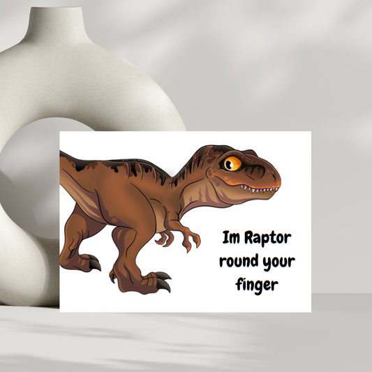 I'm raptor round your finger valentines day card