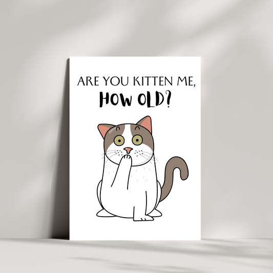 Are you kitten me, HOW OLD? - Hilarious cat birthday card