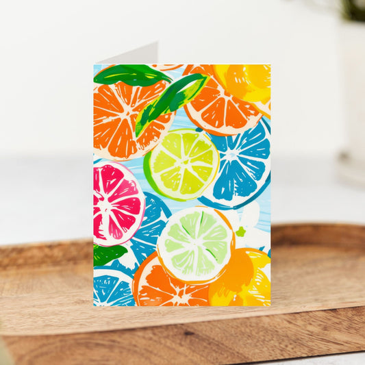 Citrus Fruit Pattern Greeting Card