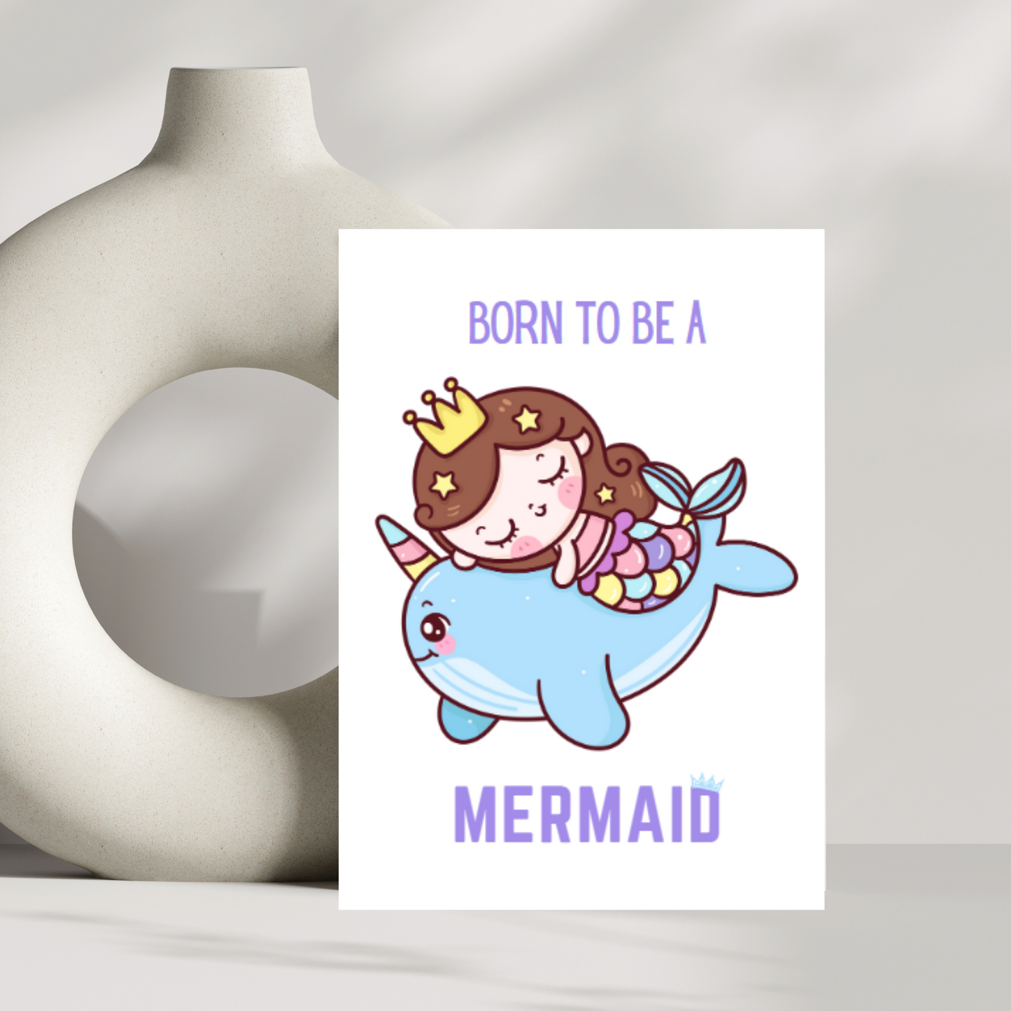 'Born to be a Mermaid' birthday card