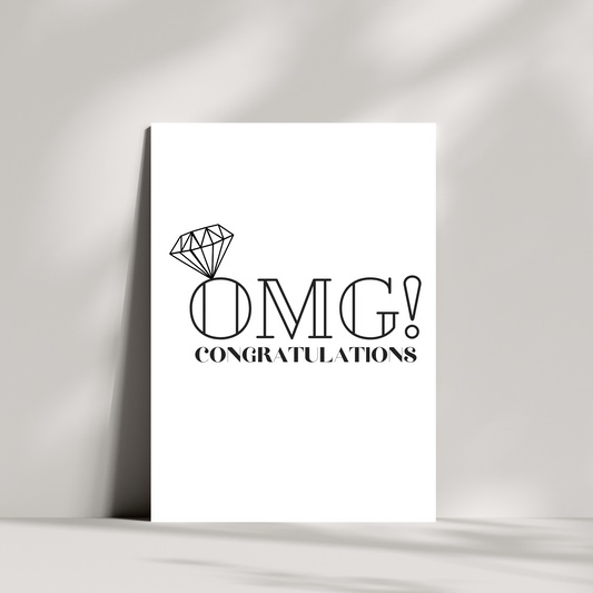 OMG congratulations engagement card