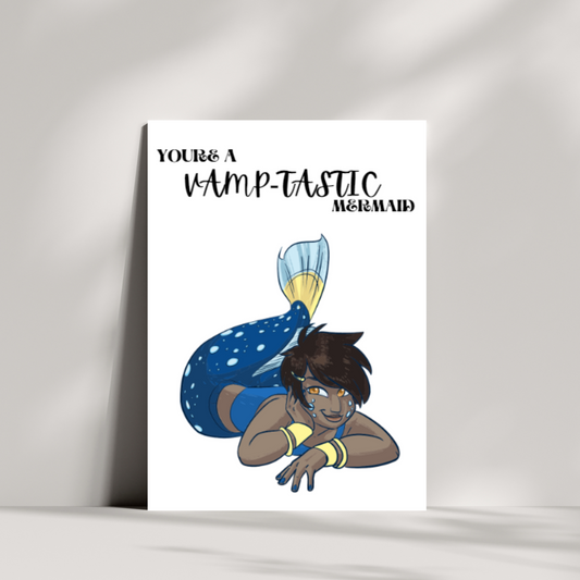 Youre a vamp-tastic mermaid - vampire mermaid - birthday card