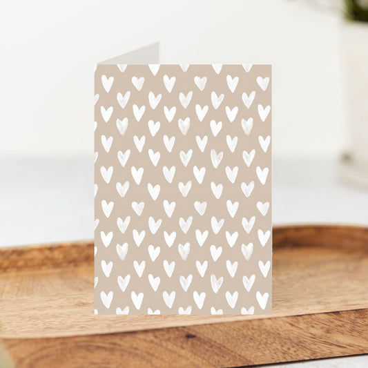 Neutral Heart Pattern Greeting Card