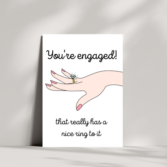 you're engaged! that really has a nice ring to it engagement card