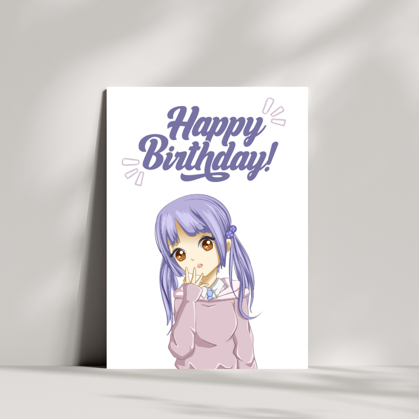 Anime girl Birthday card