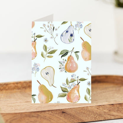 Pear Pattern Greeting Card