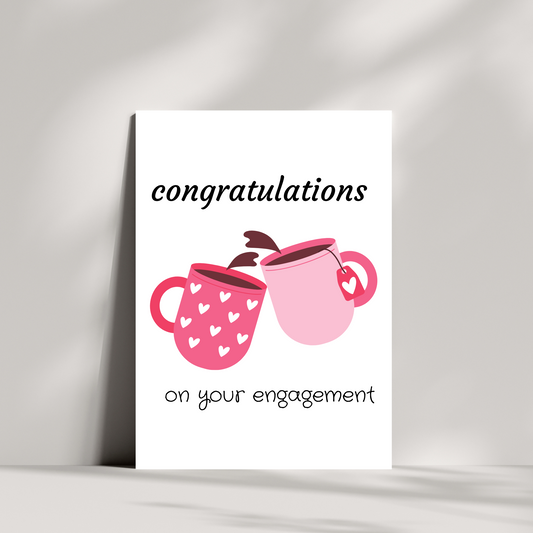 Congratulations on you're engagement card - Tea mug design