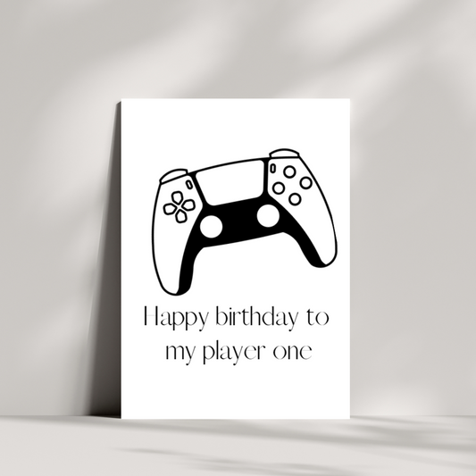 Happy birthday to my player one birthday card