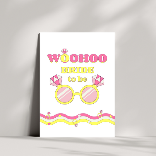 woohoo bride to be engagement card
