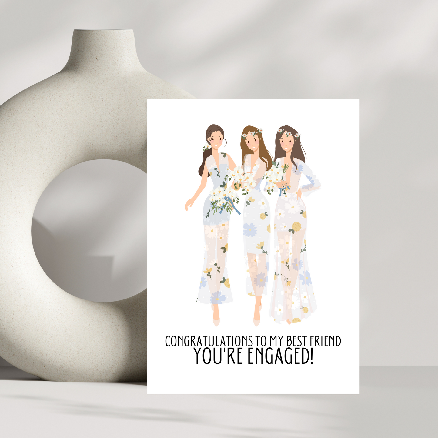 Congratulations to my best friend, you're engaged engagement card