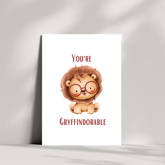 You're Gryffindorable - baby lion - birthday card/new baby