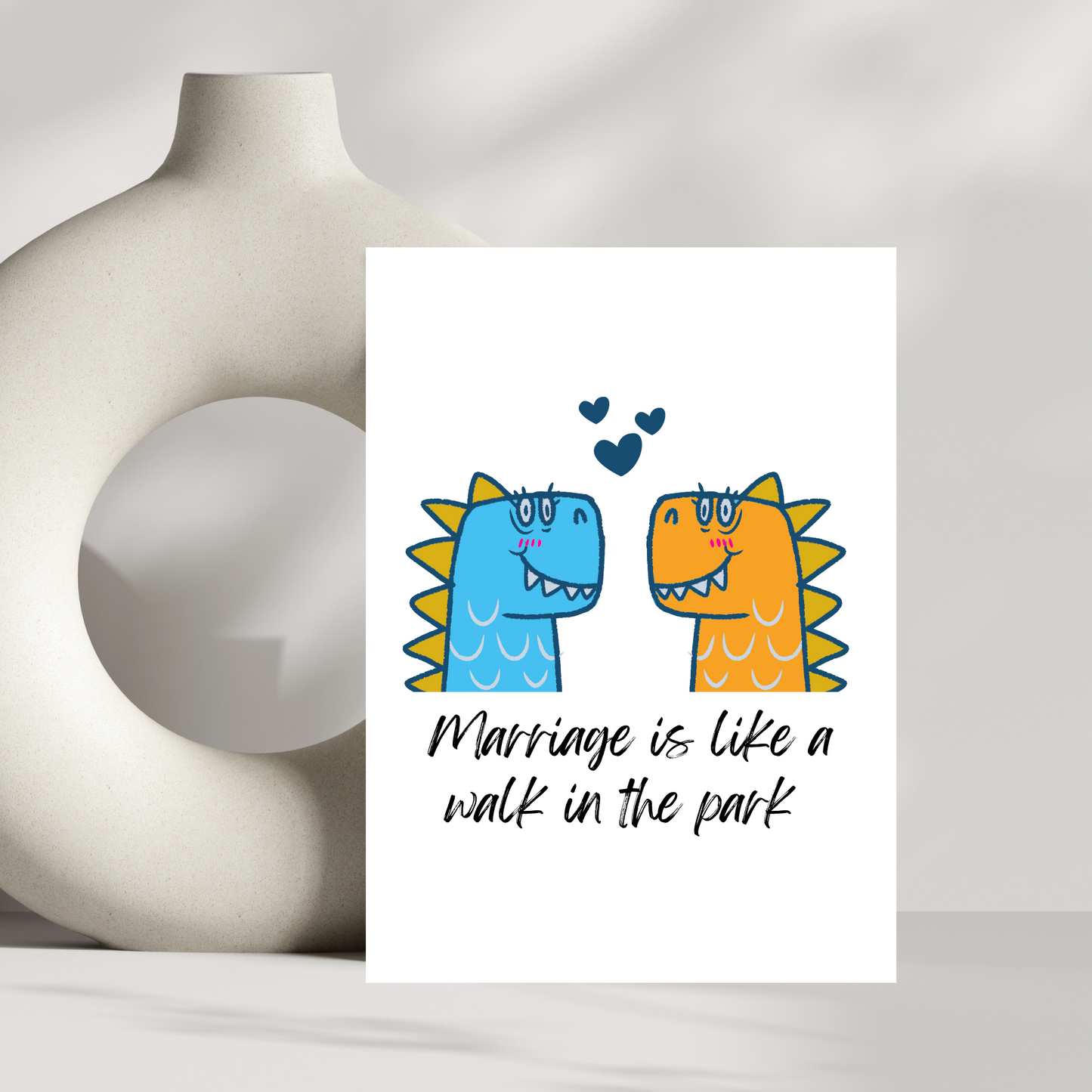 Marriage is like a walk in the park engagement card