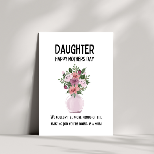 Daughter happy mothers day card