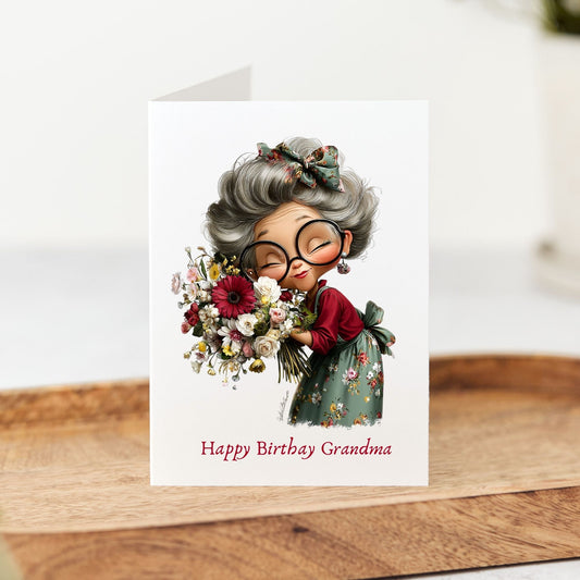 Happy Birthday Grandma Floral Card