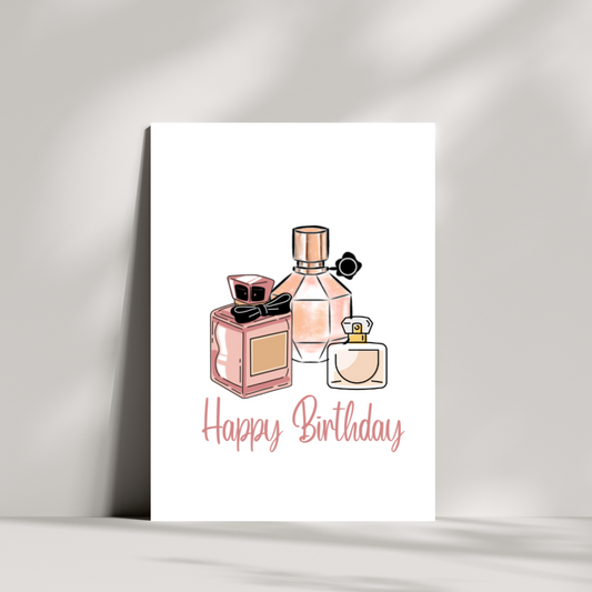 Perfume bottle birthday card