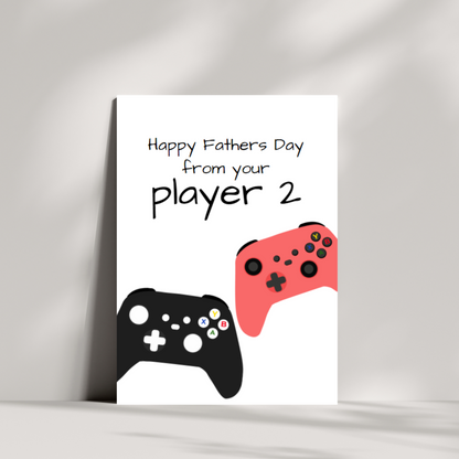 Happy fathers day from your player 2 fathers day card - two options