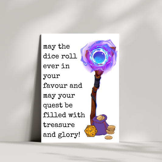 May the dice roll ever in your favour birthday card