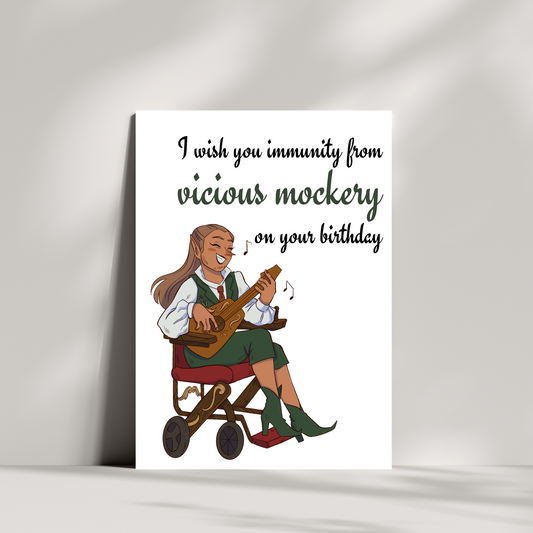 Bard musician birthday card