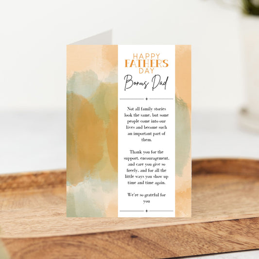 Happy Father’s Day Bonus Dad Card | Thoughtful Bonus Dad Card