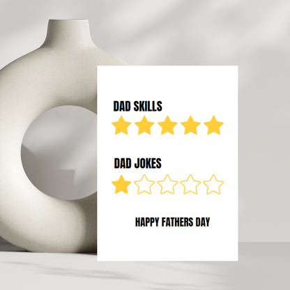 Dad skills vs Dad jokes - Fathers day card