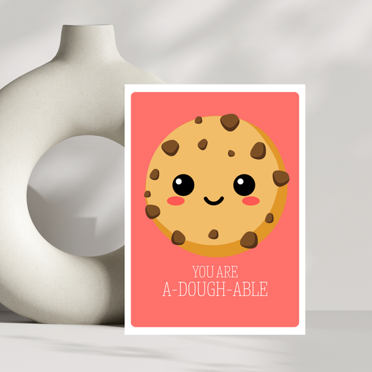 You Are A-Dough-Able – Cute Cookie Pun Card for Birthdays, Thank Yous, or Just Because