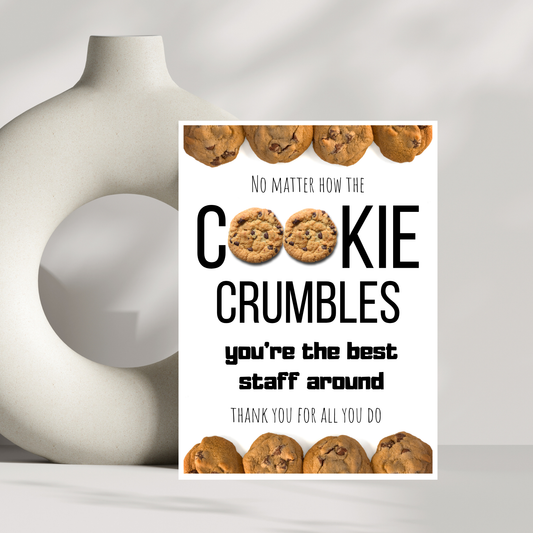 Cookie Crumble Staff Thank You Cards – Pack of 15 Employee Appreciation Notes
