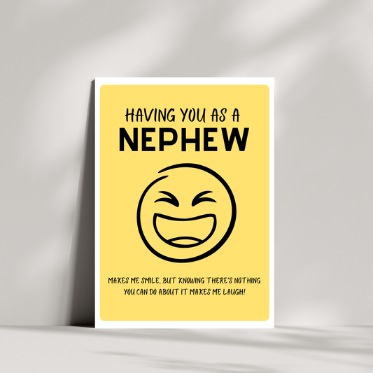 Funny Nephew Birthday Card – Cheeky Family Banter