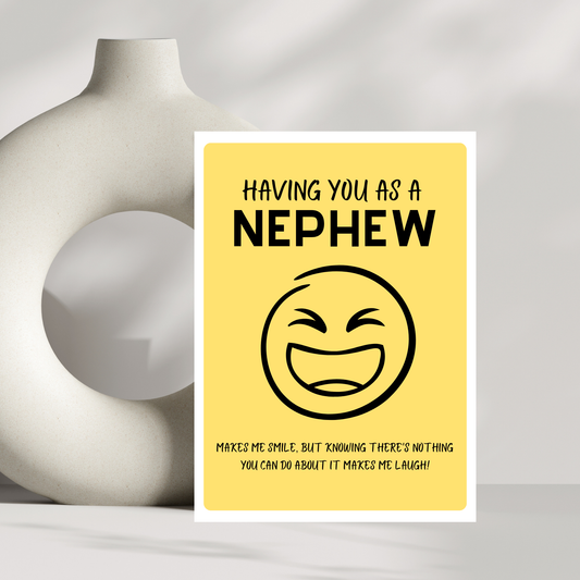 Funny Nephew Birthday Card – Cheeky Family Banter