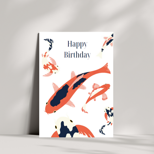 Koi Karp birthday card