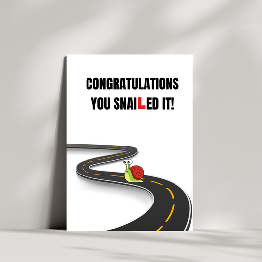 Congratulations you snailed it! - passed your driving test card