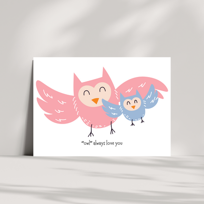 “owl” always love you greetings card