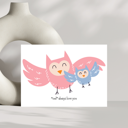 “owl” always love you greetings card