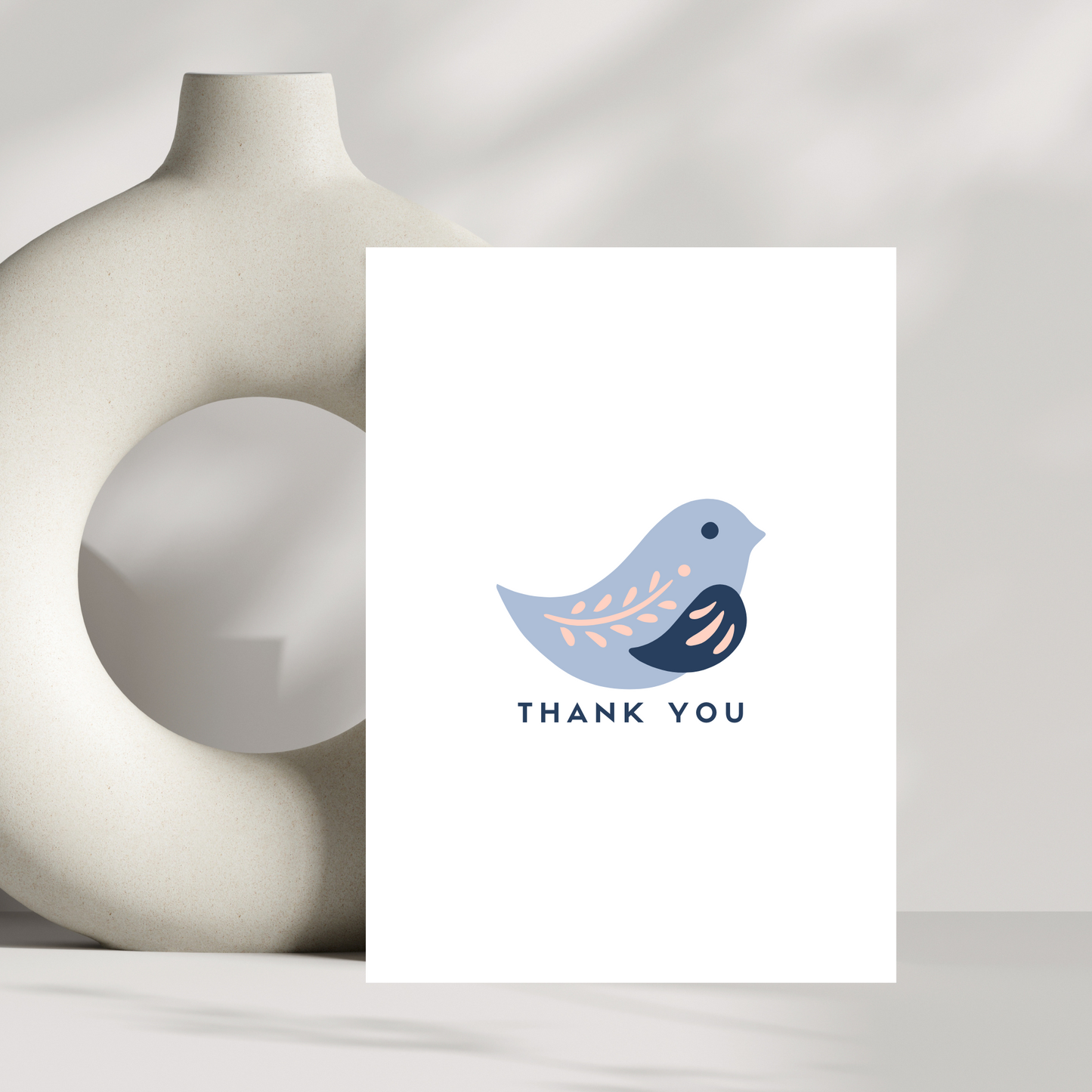 Bird thank you greetings card