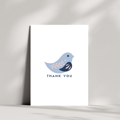 Bird thank you greetings card