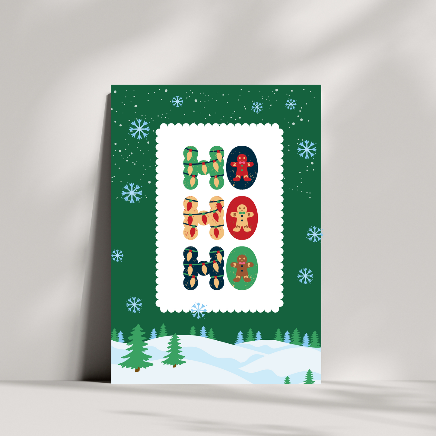 HO HO HO Christmas card