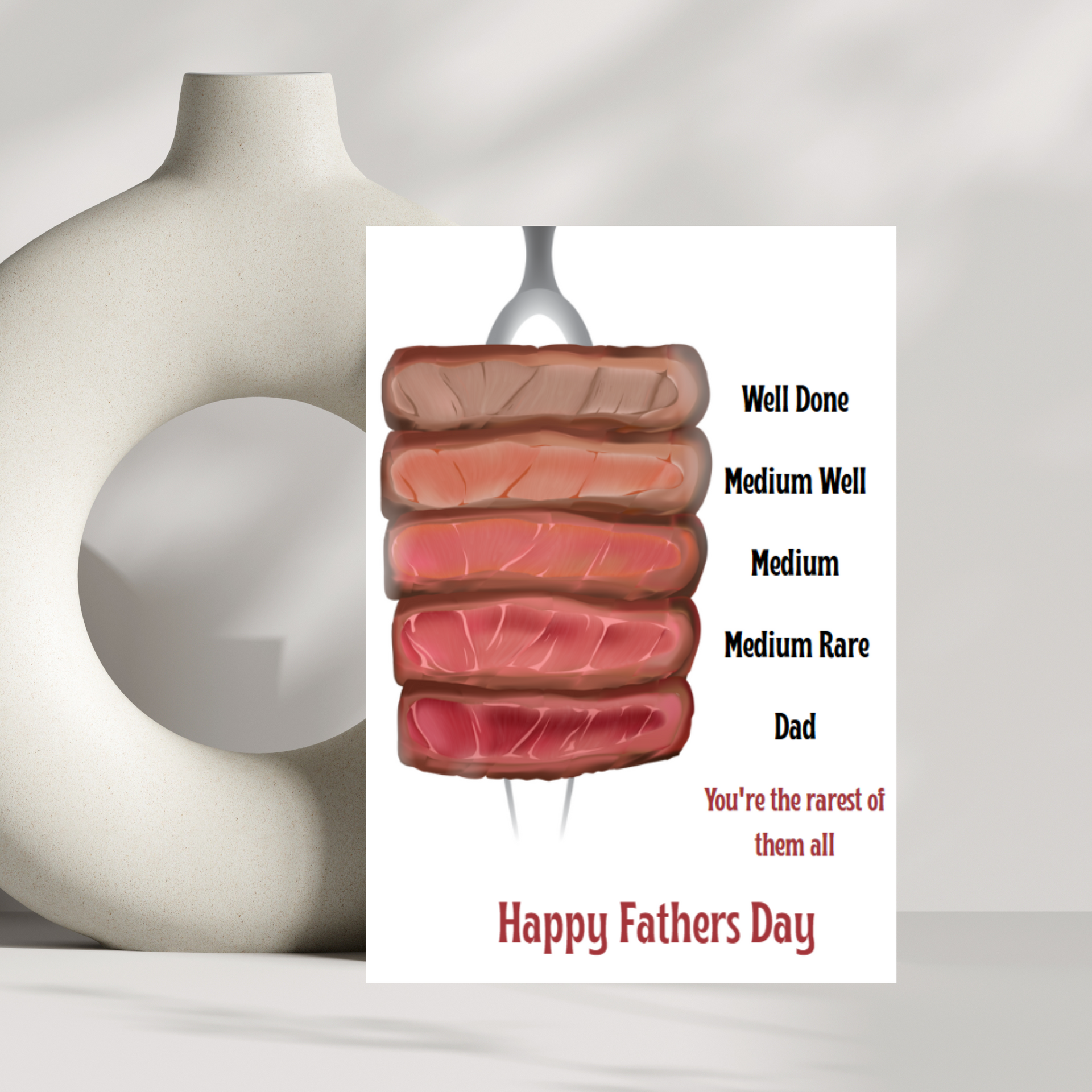 Funny Father’s Day Card – “You’re the Rarest of Them All” – Steak &  BBQ-Themed Dad Card