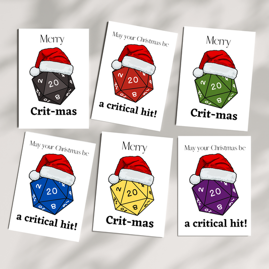 May your Christmas be a critical hit Christmas card set