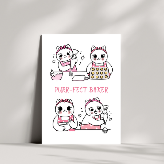 To the purr-fect baker birthday card