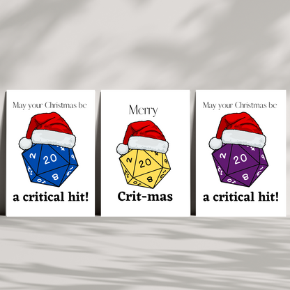 May your Christmas be a critical hit Christmas card set