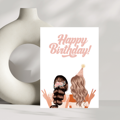 Two girls (sister/best friends) birthday card