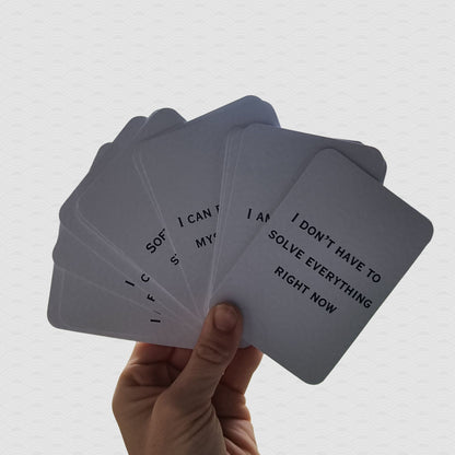 Hold Steady Affirmation Deck | Grounding Self Care Cards | Anxiety & Calm Support | Minimal Daily Affirmations