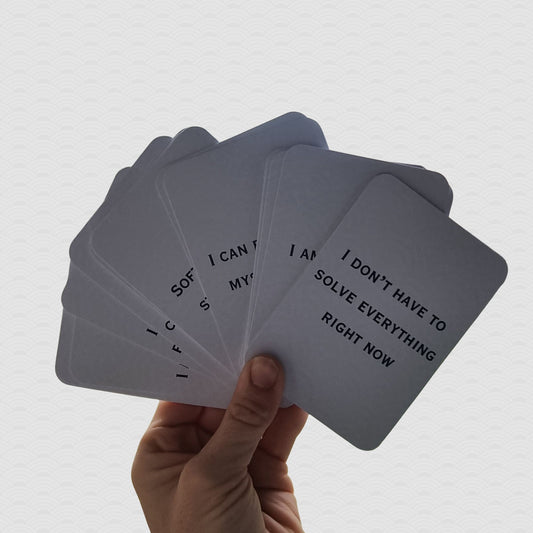 Hold Steady Affirmation Deck | Grounding Self Care Cards | Anxiety & Calm Support | Minimal Daily Affirmations