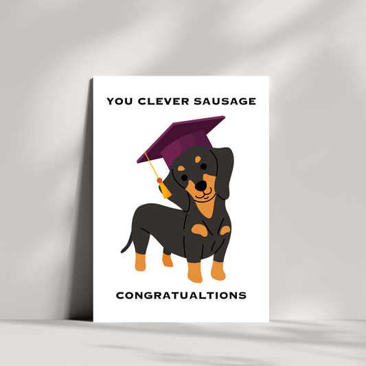 you clever sausage congratulations graduation card