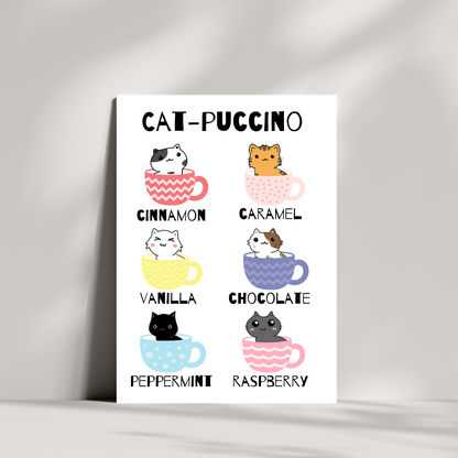 Cat-puccino coffee greeting card