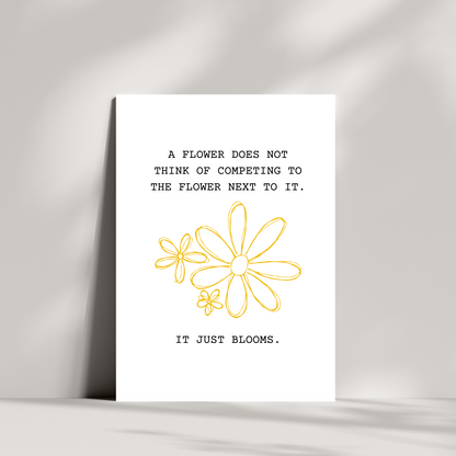 It just blooms greetings card